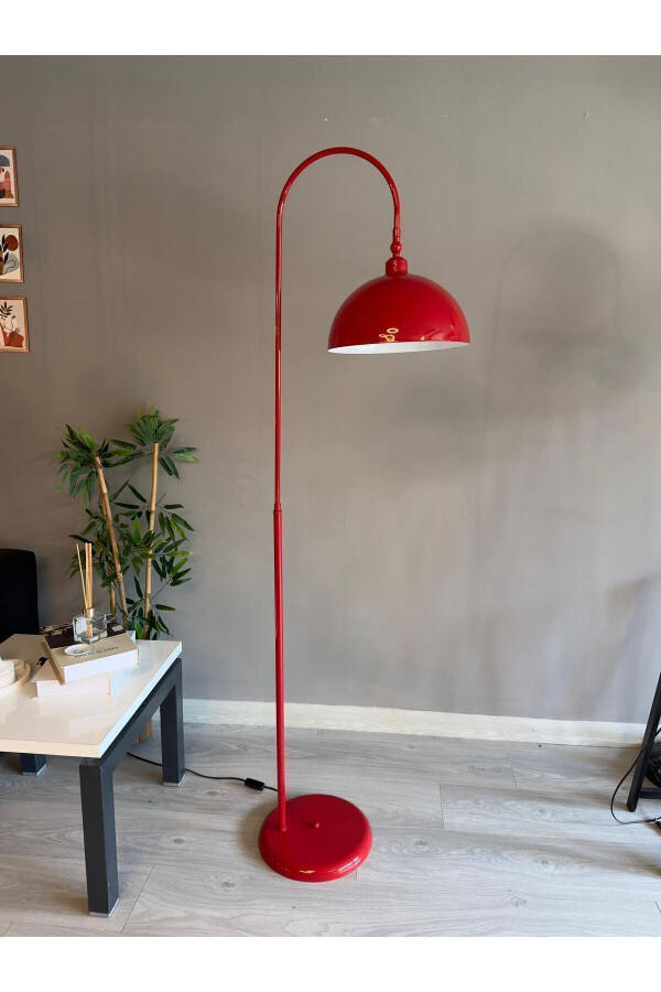 Red Floor Lamp with Movable Head Modern Decorative Metal Living Room Study Room - 28