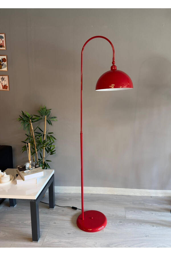 Red Floor Lamp with Movable Head Modern Decorative Metal Living Room Study Room - 29