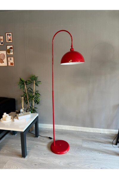 Red Floor Lamp with Movable Head Modern Decorative Metal Living Room Study Room - 30