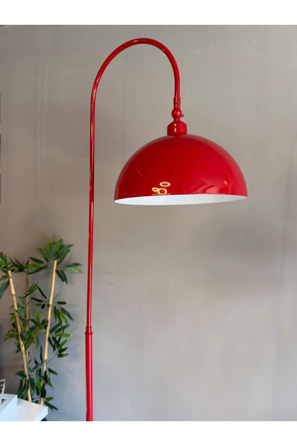 Red Floor Lamp with Movable Head Modern Decorative Metal Living Room Study Room - 32