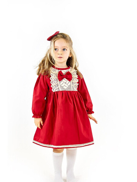 Red Gabardine Lace Dress + Buckle - LC WAIKIKI (1)