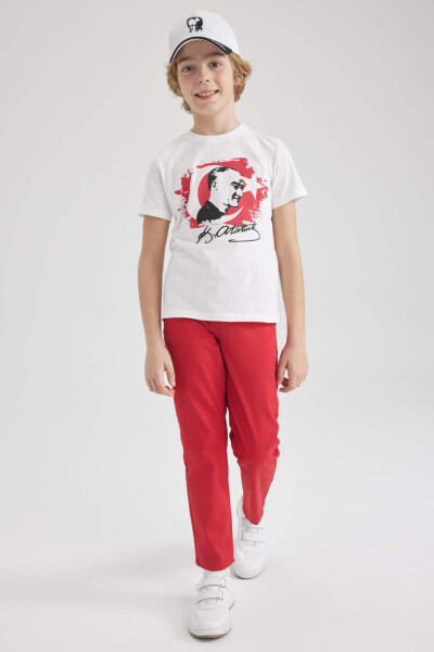 Red Gabardine Trousers for Boys - 1