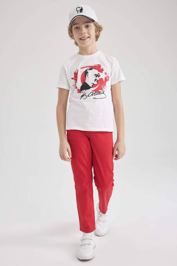 Red Gabardine Trousers for Boys - 1