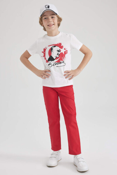 Red Gabardine Trousers for Boys - 3