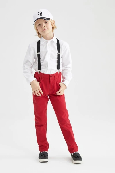 Red Gabardine Trousers for Boys X4224a622sm - 4