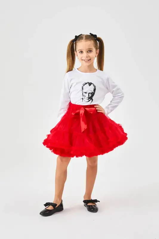 Red Girl Kids Tutu Skirt - Bonita-Red - LE MABELLE