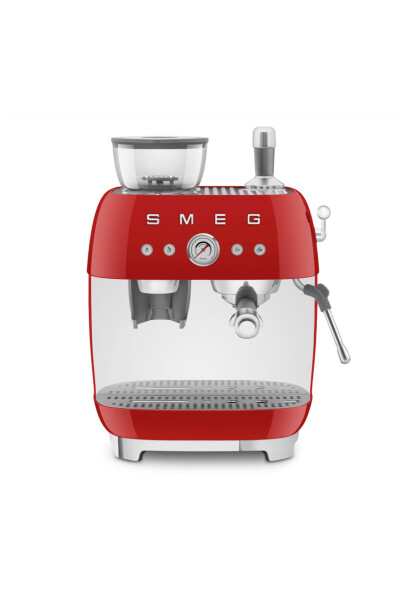 Red grinder espresso coffee machine - 1