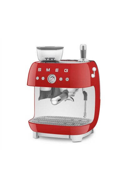 Red grinder espresso coffee machine - 4