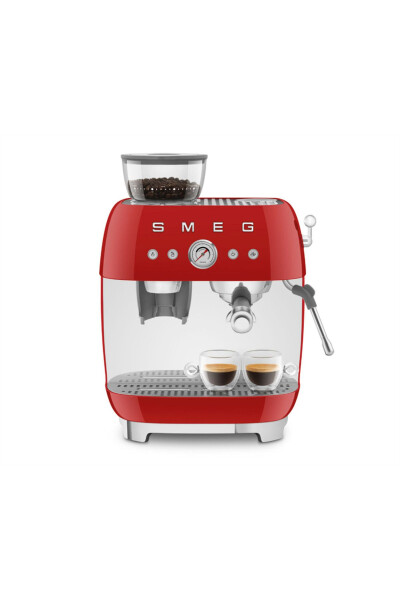 Red grinder espresso coffee machine - 8