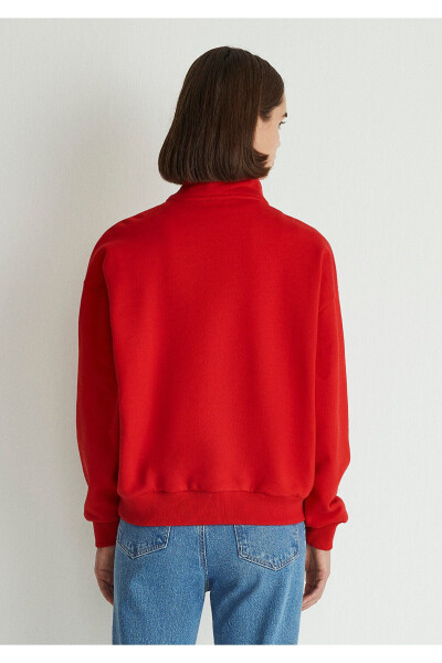 Red Half-Zip Sweatshirt with Logo Print 1s10179-86417 - 18