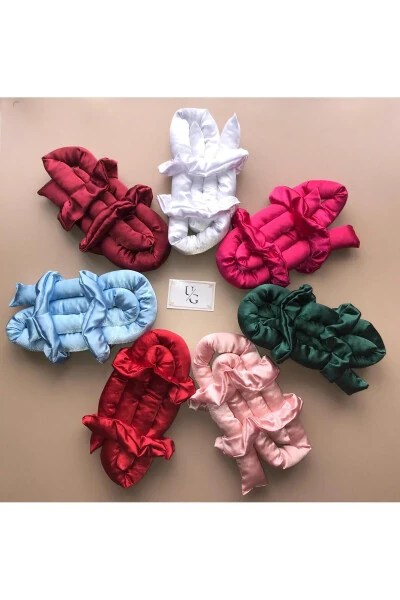 Red Heatless Hair Styling Hair Scrunchie Silk Satin Clip Set - 5