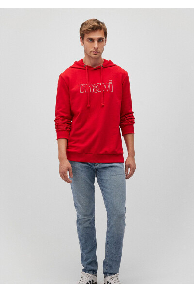 Red Hooded Sweatshirt with Logo Print 065606-82054 - 20