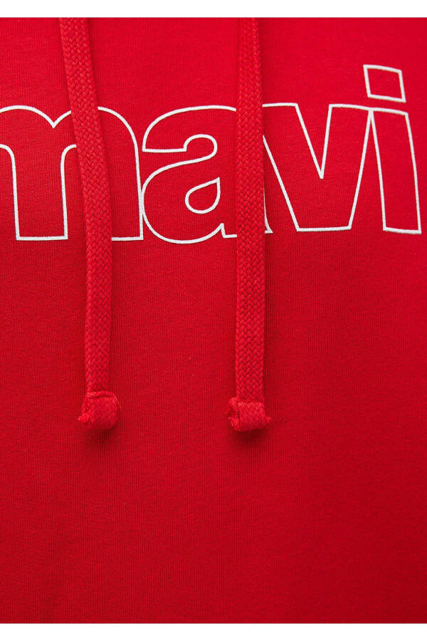 Red Hooded Sweatshirt with Logo Print 065606-82054 - 24