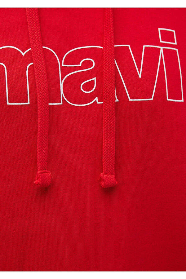 Red Hooded Sweatshirt with Logo Print 065606-82054 - 12