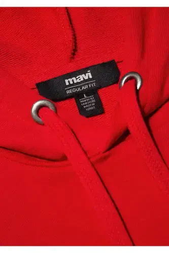 Red Hooded Sweatshirt with Logo Print 065606-82054 - 6