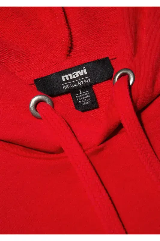 Red Hooded Sweatshirt with Logo Print 065606-82054 - 6