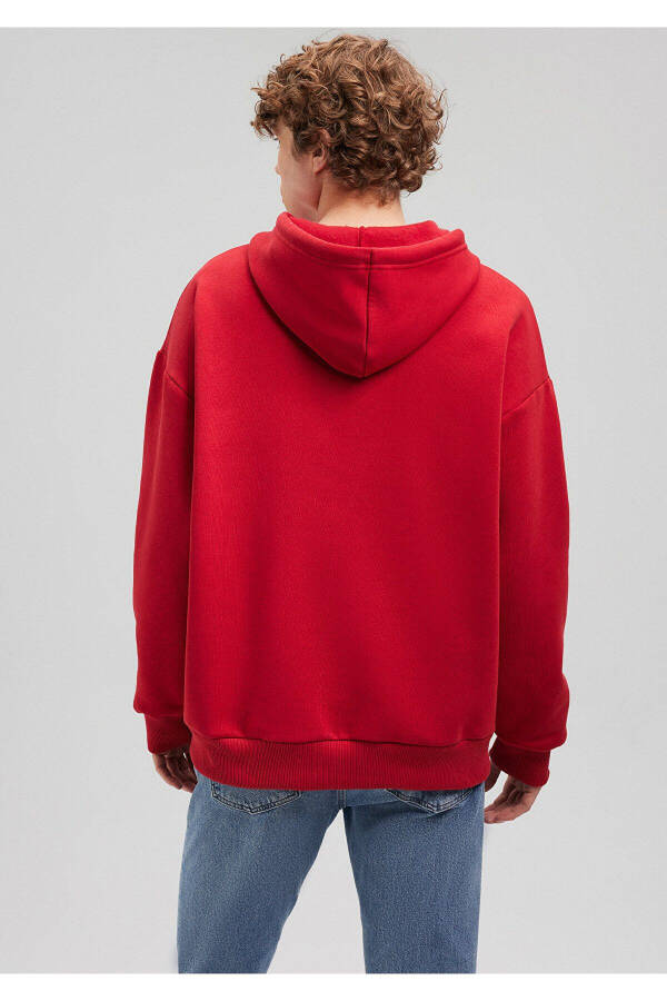 Red Hooded Sweatshirt with Logo Print 067149-86417 - 22