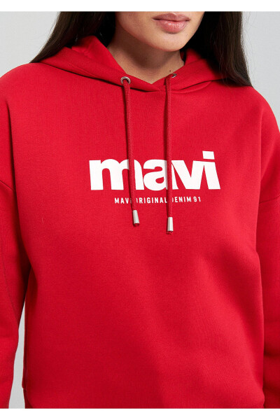 Red Hoodie with Logo Print 168334-35476 - 23