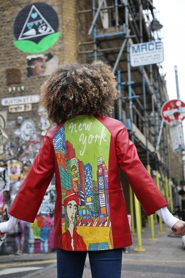 Red Ikigai leather jacket - 5