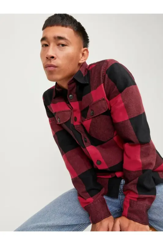 Red Jack & Jones men's jacket with a relaxed fit. - 2