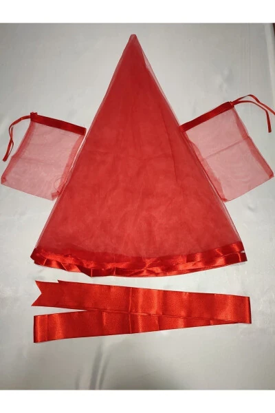 Red Lace Bridal Henna Veil, Belt and Glove Set for Henna Nights - Modazone