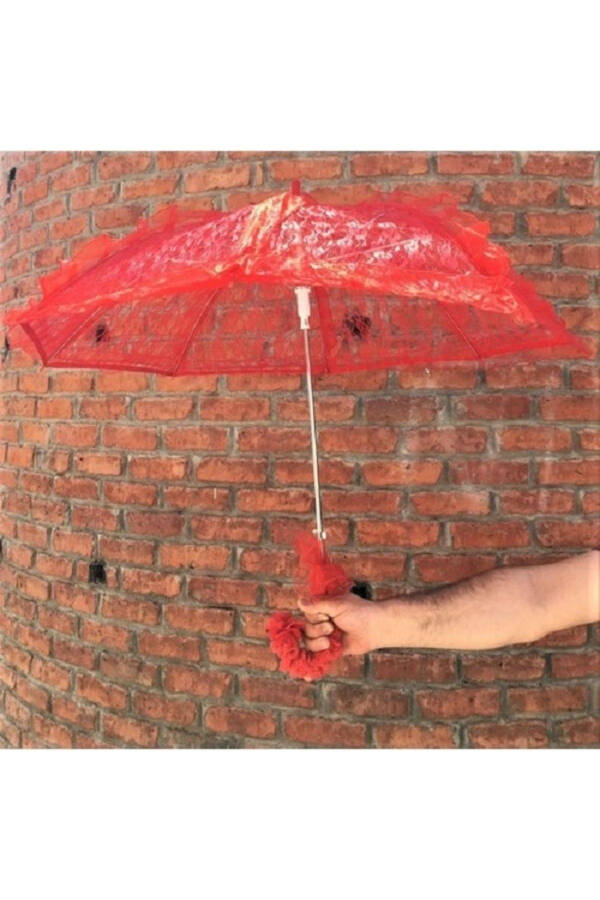 RED LACE UMBRELLA HENNA UMBRELLA BRIDE UMBRELLA PHOTO SHOOT UMBRELLA GROOM UMBRELLA - 2