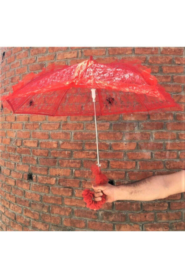 RED LACE UMBRELLA HENNA UMBRELLA BRIDE UMBRELLA PHOTO SHOOT UMBRELLA GROOM UMBRELLA - 3