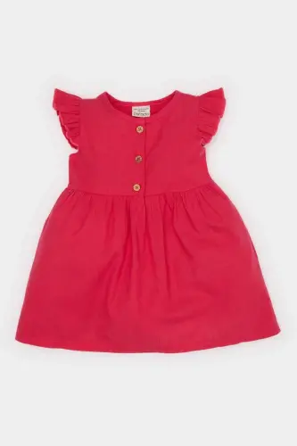 Red linen dress for baby girl - DEFACTO (1)