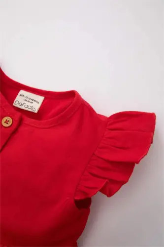 Red linen dress for baby girl - DEFACTO (1)