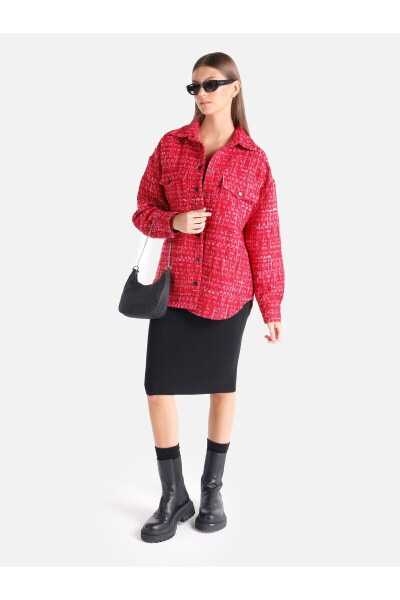 Red long sleeve shirt for women, regular fit. - 3