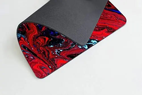 Red Magma Marble Mouse pad Customized Mousepad Non-Slip Rubber Base Mouse Pads for Computers Laptop Office Desk Accessories Mouse pad (Red Magma Marble) - 3