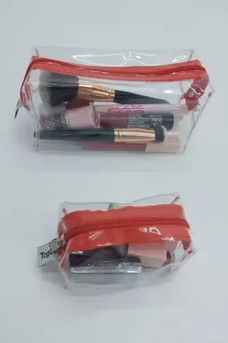 Red Matryoshka Makeup Bag 2 Pieces-Red_Transparent - TOGIN (1)