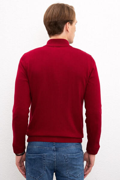 Red men's cardigan - 3