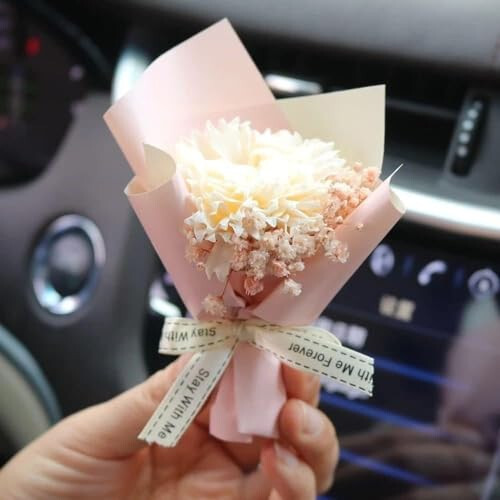 Red Mini Dried Flowers Bouquet for Car Air Vent Clips, Car Air Outlet Perfume Decoration, Car Air Fresheners Interior Accessories Car Decoration - 6