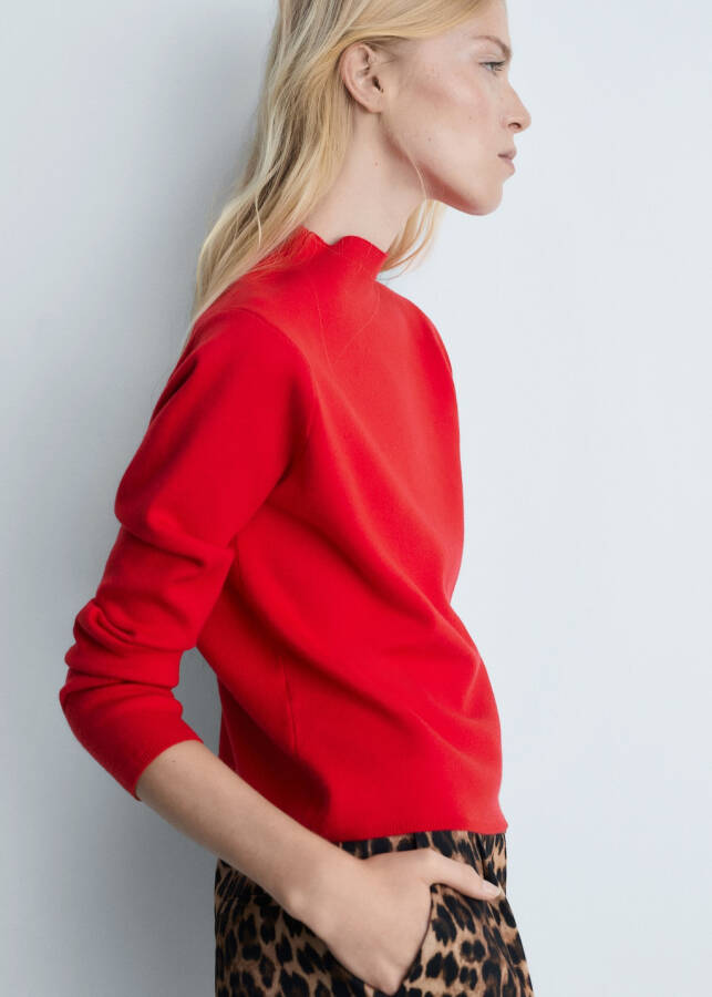 Red perkins collar sweater - 23