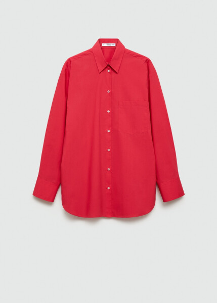 Red pocket shirt with a wide cut - 1