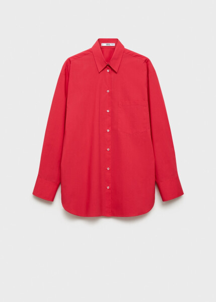 Red pocket shirt with a wide cut - 5