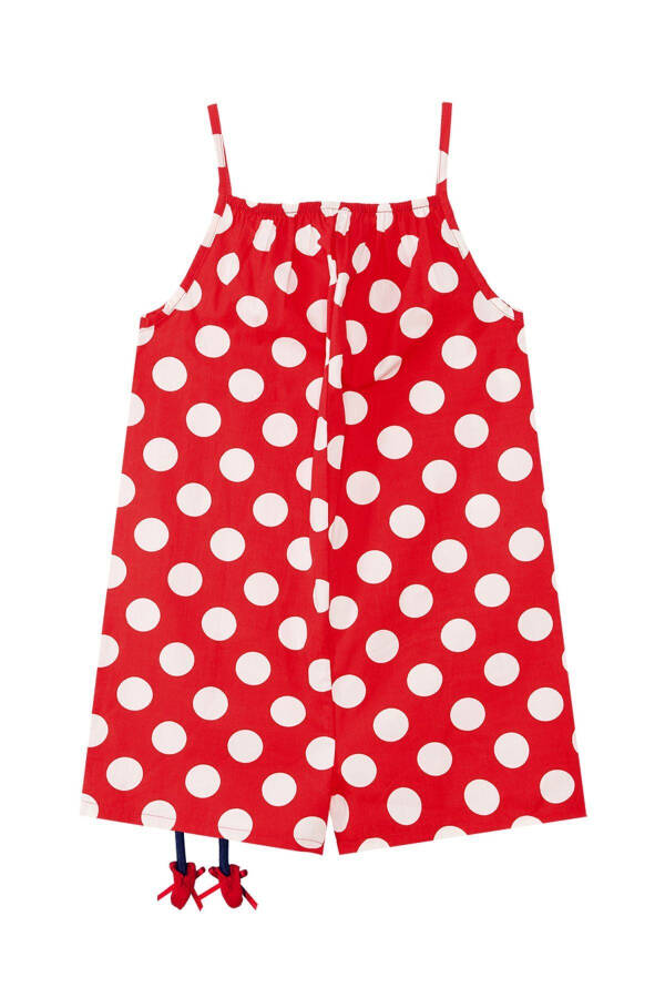 Red Polka Dot Girls Woven Jumpsuit - 19