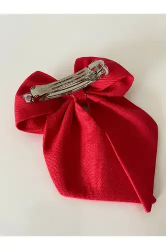 Red Ribbon Hair Clip April 23 Hair Clip / October 29 Hair Clip / Children's Hair Clip-RED. - 3