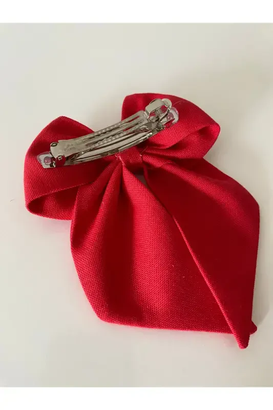 Red Ribbon Hair Clip April 23 Hair Clip / October 29 Hair Clip / Children's Hair Clip-RED. - 3