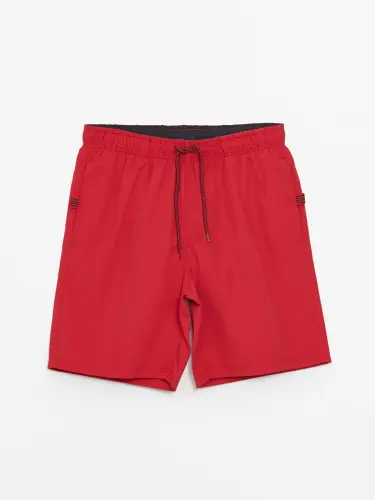 Red Short Basic Men's Swim Trunks-Red - 7