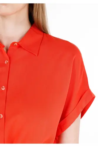 Red short sleeve women's shirt - 5