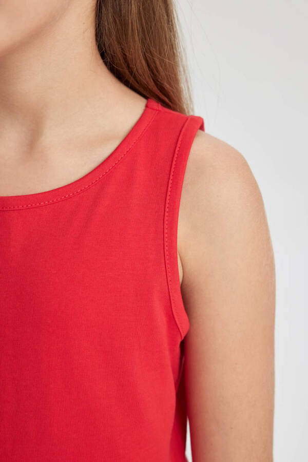 Red Sleeveless Dress for Girls - 4