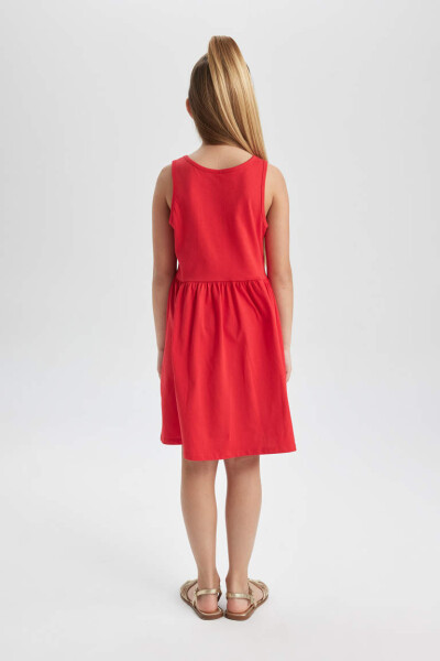 Red Sleeveless Dress for Girls - 5