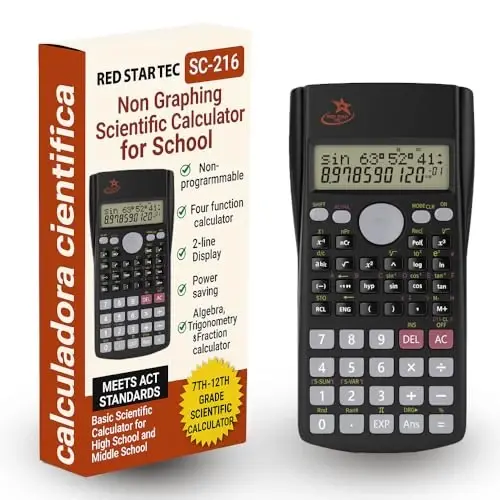 Red Star Tec Scientific Calculator SC-216 - Junior & High School Calculator for Students Scientific Non Graphing Calculator Suitable fo SAT & General Business Use… - 1