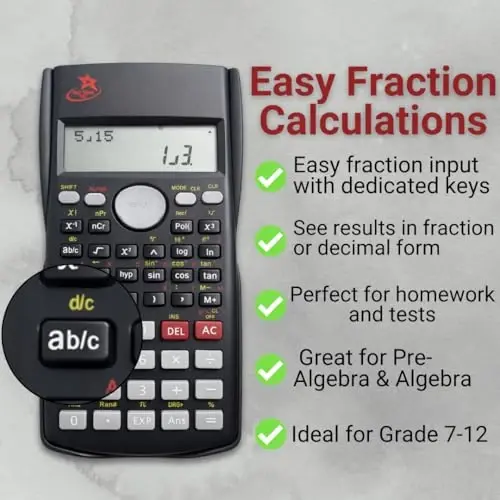 Red Star Tec Scientific Calculator SC-216 - Junior & High School Calculator for Students Scientific Non Graphing Calculator Suitable fo SAT & General Business Use… - 5