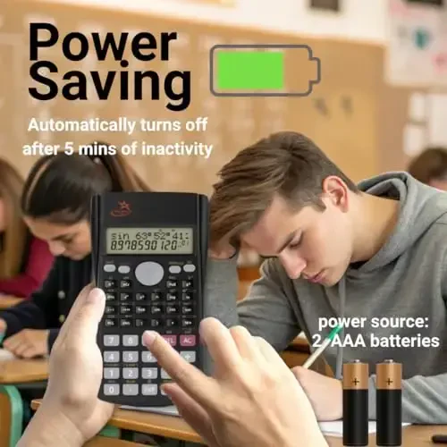 SC 216 Non Graphing Scientific Calculator for School by Red Star Tec – Black Math Calculator with 240 Functions, SAT Exam Ready, 2-Line Display, Trigonometry, Algebra & Statistics Support - RED STAR TEC (1)