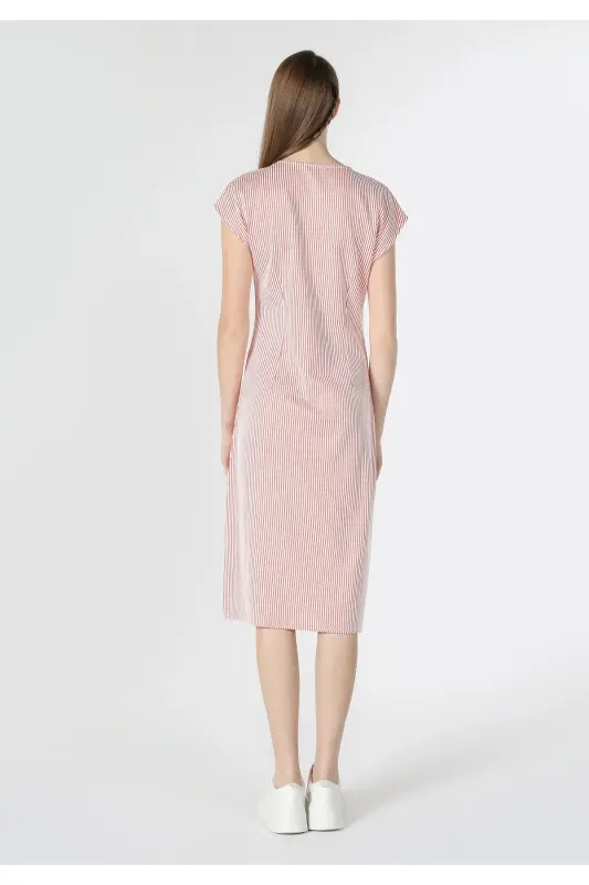 Red striped dress for women, regular fit. Cl1060795 - 2