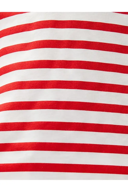 Red Striped Women's T-Shirt 3SPK10002EK - 6