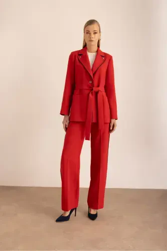 Red Stylish Palazzo Pants - 1